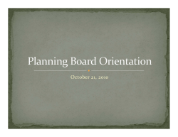 Planning Board Orientation (2010)