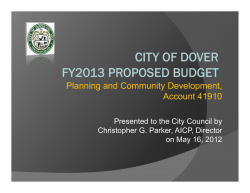 FY13 Planning Budget Presentation (2012)