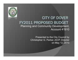 FY11 Planning Budget Presentation (2010)
