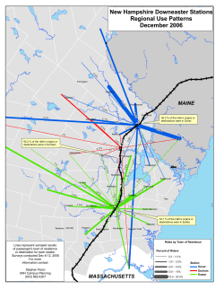 Downeaster Platform Suvey Map By Percent (2006)