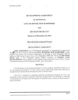 Mast Road Development Agreement (2015)