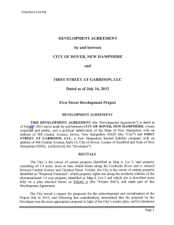 First Street Development Agreement (2013)