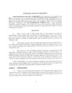 125 Washington Street Purchase and Sales Agreement (2014)