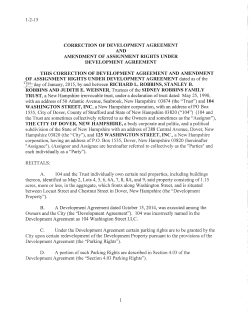 104 Washington Street Development Agreement - Corrected and Amended (2015)