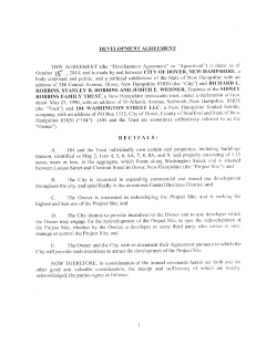104 Washington Street Development Agreement (2014)