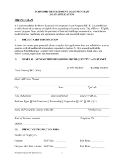Economic Loan Program Application (2014)