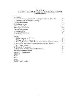 Consolidated Annual Performance and Evaluation Report (CAPER) FFY11
