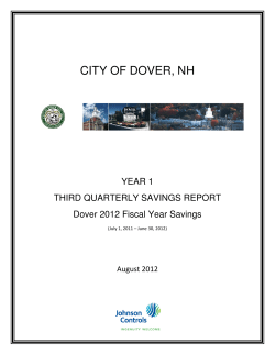 Energy Contract M V Report Year 1, 3rd Quarter Report (2013)