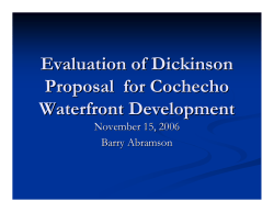 Evaluation of Dickinson Proposal for Cochecho Waterfront Development Presentation (2006)