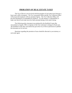 Policy Statement of The Real Estate Tax Committee of the Strafford County Bar Association