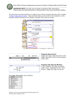Assessor s Guide to Property Record Card Codes