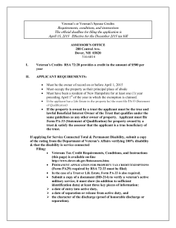 2015 Veteran Credit Requirements