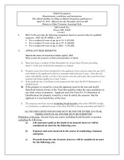 2015 Elderly Exemption Instructions