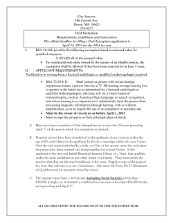 2015 Deaf Exemption Instructions