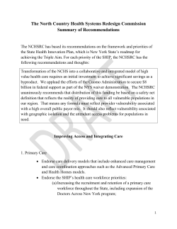 Draft Recommendations