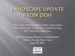 Landscape Update from DOH - Health Facilities Association 62nd Annual Conference