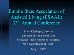 Empire State Association of Assisted Living (ESAAL) - 33rd Annual Conference Presentation