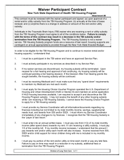 Attachment 8: Waiver Participant Contract