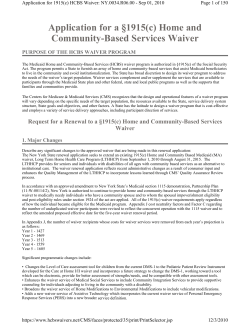 Application for a 1915(c) Home and Community-Based Services Waiver