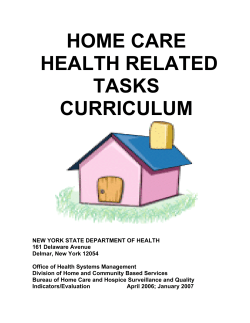 Home Care Health Related Tasks Curriculum