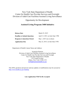 ALP 3400 OFD Division Adult Care Facilities
