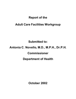 The 2002 NYS Adult Care Facilities Workgroup Report