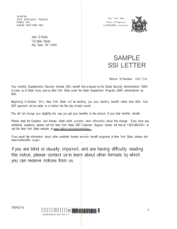 New York State Supplement Program (SSP)