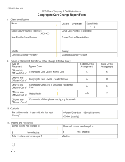 Congregate Care Change Report Form