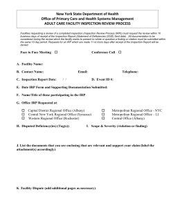 Adult Care Facility Inspection Review Process Form