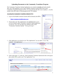 Attachment: Uploading Documents to the Community Transitions Program