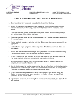 Attachment: ACF Warm Weather Steps, Heat-Condition Management, and Medications that May Cause Heat Sensitivity