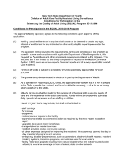 Attachment 2: 2015-2016 Instructions: Conditions for Participation in the EQUAL 2015-2016 Program