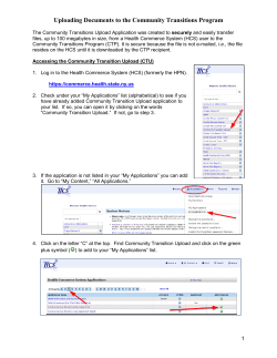 Attachment: Uploading Documents to the Community Transitions Program