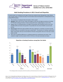 StatShot Vol. 8, No. 2/Feb 2015 Adult Smoking Prevalence in 2013: Overall and Disparities