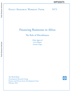 Financing Businesses in Africa: The Role of Microfinance