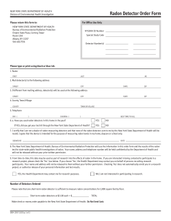 Radon Detector Order Form