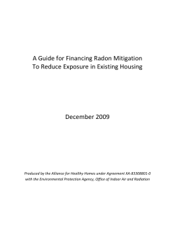 A Guide for Financing Radon Mitigation to Reduce Exposure in Existing Housing