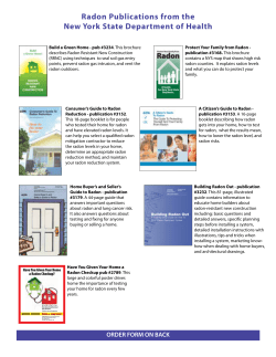 Radon Publications from the Center for Environmental Health