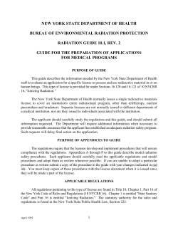 Radiation Guide 10.1, Rev. 2 - Guide for the Preparation of Applications for Medical Programs