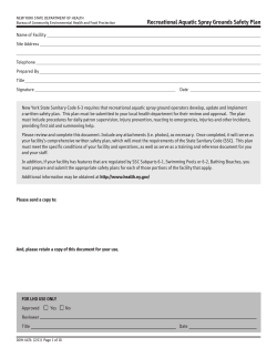 DOH-4474 - Recreational Aquatic Spray Grounds Safety Plan