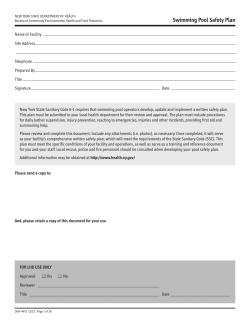 DOH-4472 - Swimming Pool Safety Plan