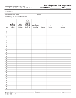 DOH-2287 - Daily Report on Beach Operations