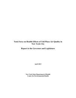 Task Force on Health Effects of Toll Plaza Air Quality in New York City