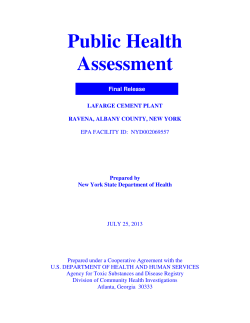 Phase Two Report, Public Health Assessment