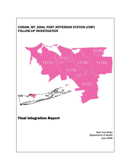 Coram/Mt. Sinai/Port Jefferson Station (CMP) Follow-up Investigation - Final Integration Report
