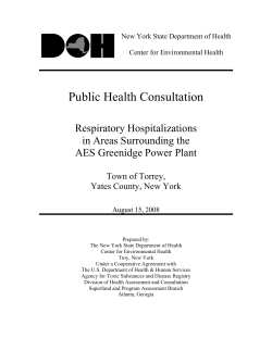 Respiratory Hospitalizations in Areas Surrounding the AES Greenidge Power Plant