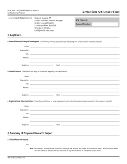 Cardiac Data Set Request Form