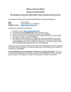 Bidder's Conference Webinar Instructions