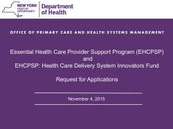 Presentation from the 11/4/15 Applicant Webinar