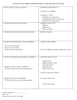 Attachment 10: Master Contract for Grants